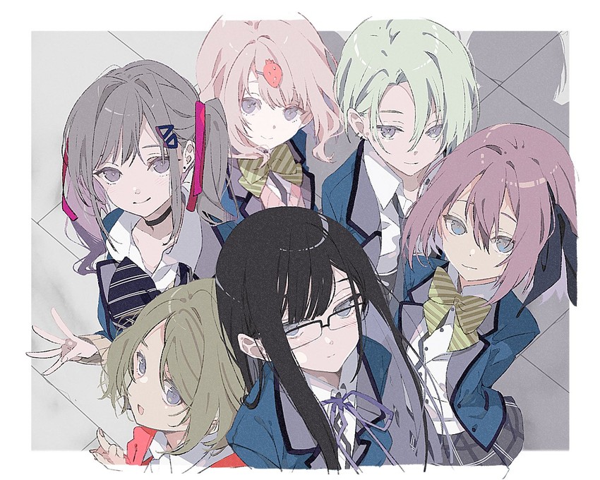 sakuma hikari, mori ichigo, iwanaga shizu, ayashiro nanano, hoshino riya, and 1 more (project cold) drawn by na_ta53