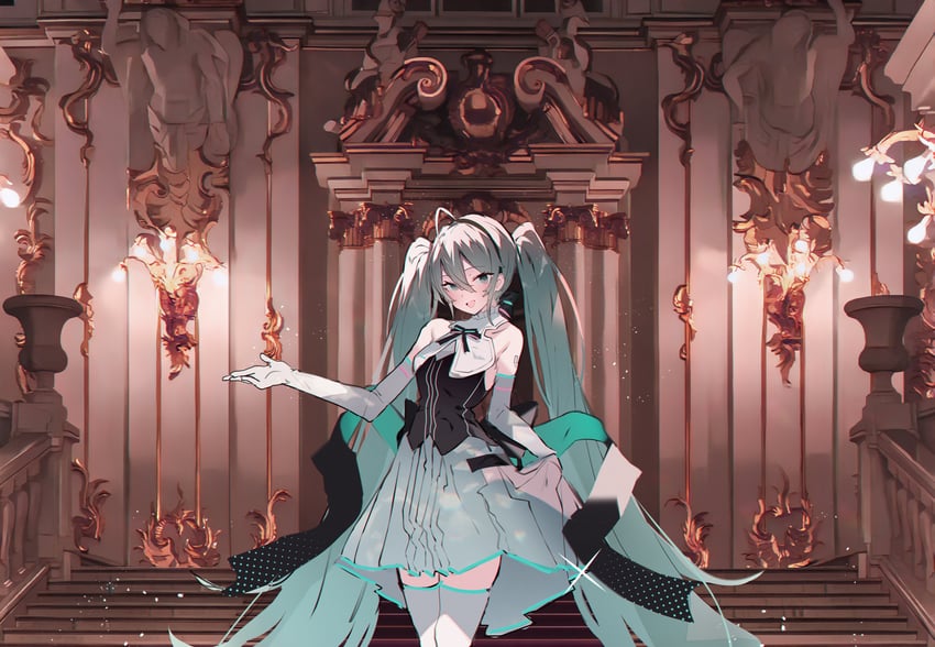 hatsune miku (vocaloid and 1 more) drawn by soukou_makura