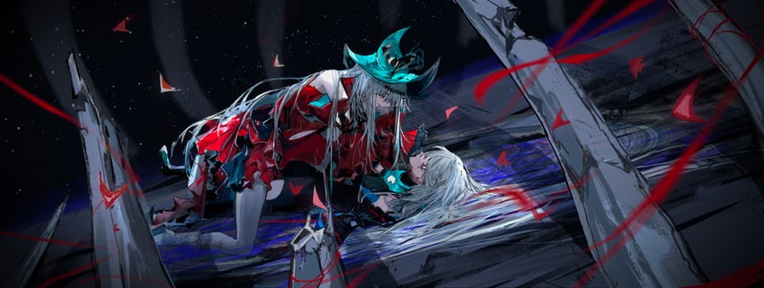 skadi and skadi the corrupting heart (arknights) drawn by jinfeng0430