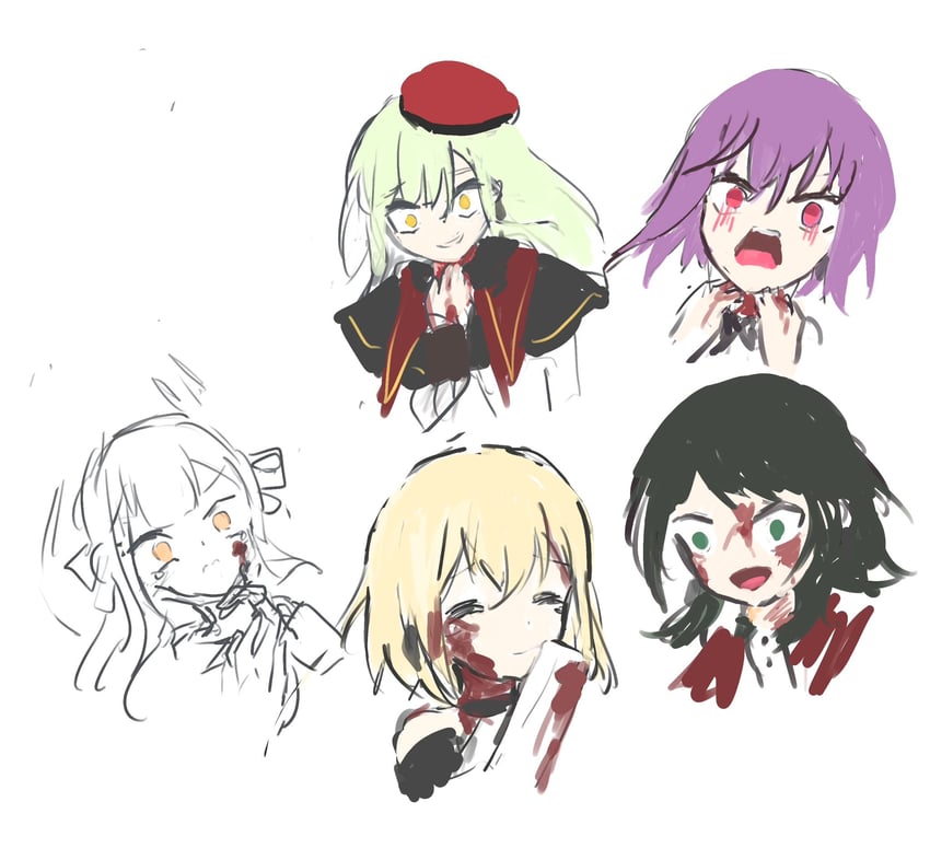 togawa sakiko, wakaba mutsumi, yahata umiri, misumi uika, mortis, and 5 more (bang dream! and 1 more) drawn by r4661t0x0