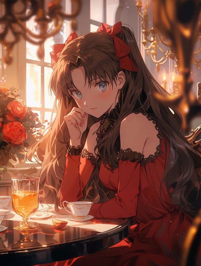 tohsaka rin (fate and 2 more) drawn by tarte_(hodarake)
