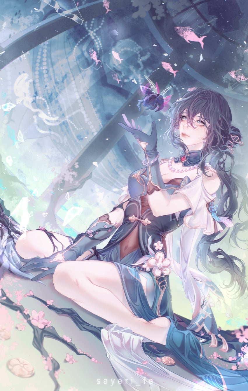 ruan mei (honkai and 1 more) drawn by sayeri_fe
