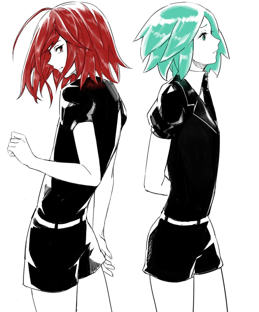 phosphophyllite and cinnabar (houseki no kuni) drawn by subaru_(sbr98)