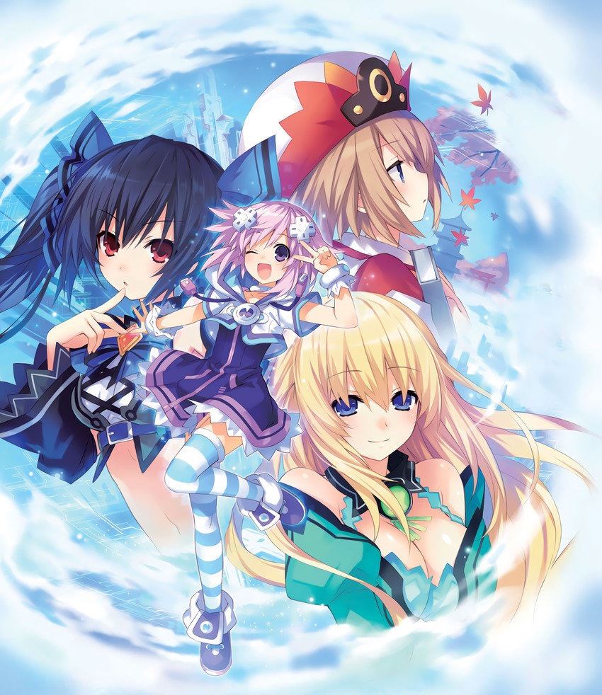 neptune, noire, blanc, and vert (neptune and 1 more) drawn by tsunako