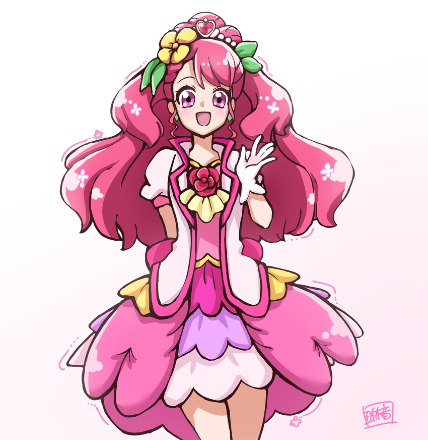 hanadera nodoka and cure grace (precure and 1 more) drawn by rinne_(id43737613)