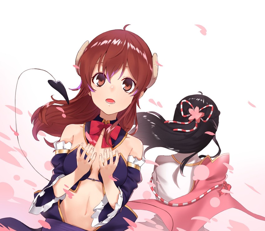 yoshida yuuko and chiyoda sakura (machikado mazoku) drawn by daifuku_(tkja3555)