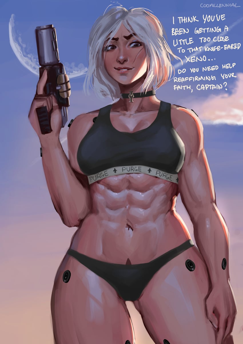 adepta sororitas and sister argenta (warhammer 40k and 1 more) drawn by coomillennial
