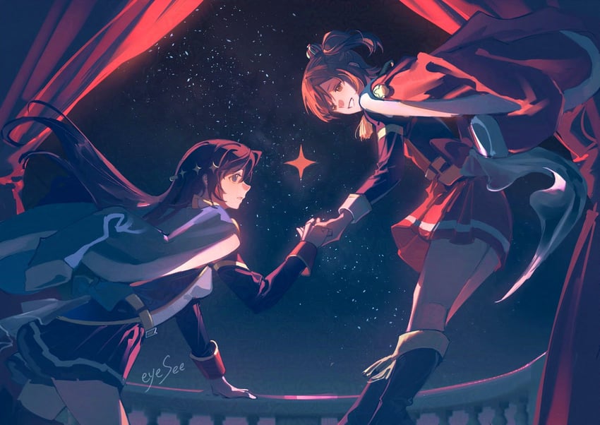 aijou karen and kagura hikari (shoujo kageki revue starlight) drawn by eyesee