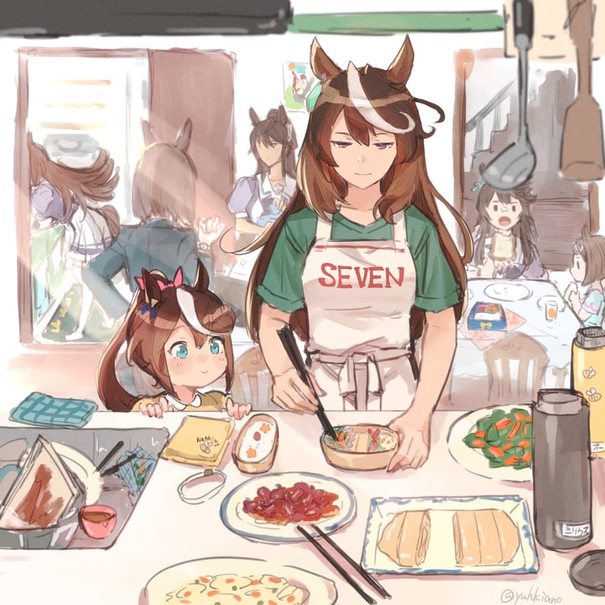 tokai teio, symboli rudolf, sirius symboli, narita brian, air groove, and 2 more (umamusume) drawn by yuhkiano