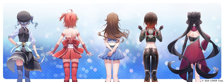 hoshimachi suisei, sakura miko, tokino sora, roboco-san, and azki (hololive) drawn by okanoyuno