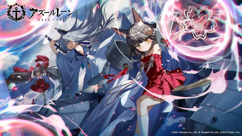 nagato, kawakaze, and harutsuki (azur lane) drawn by kuga_huna