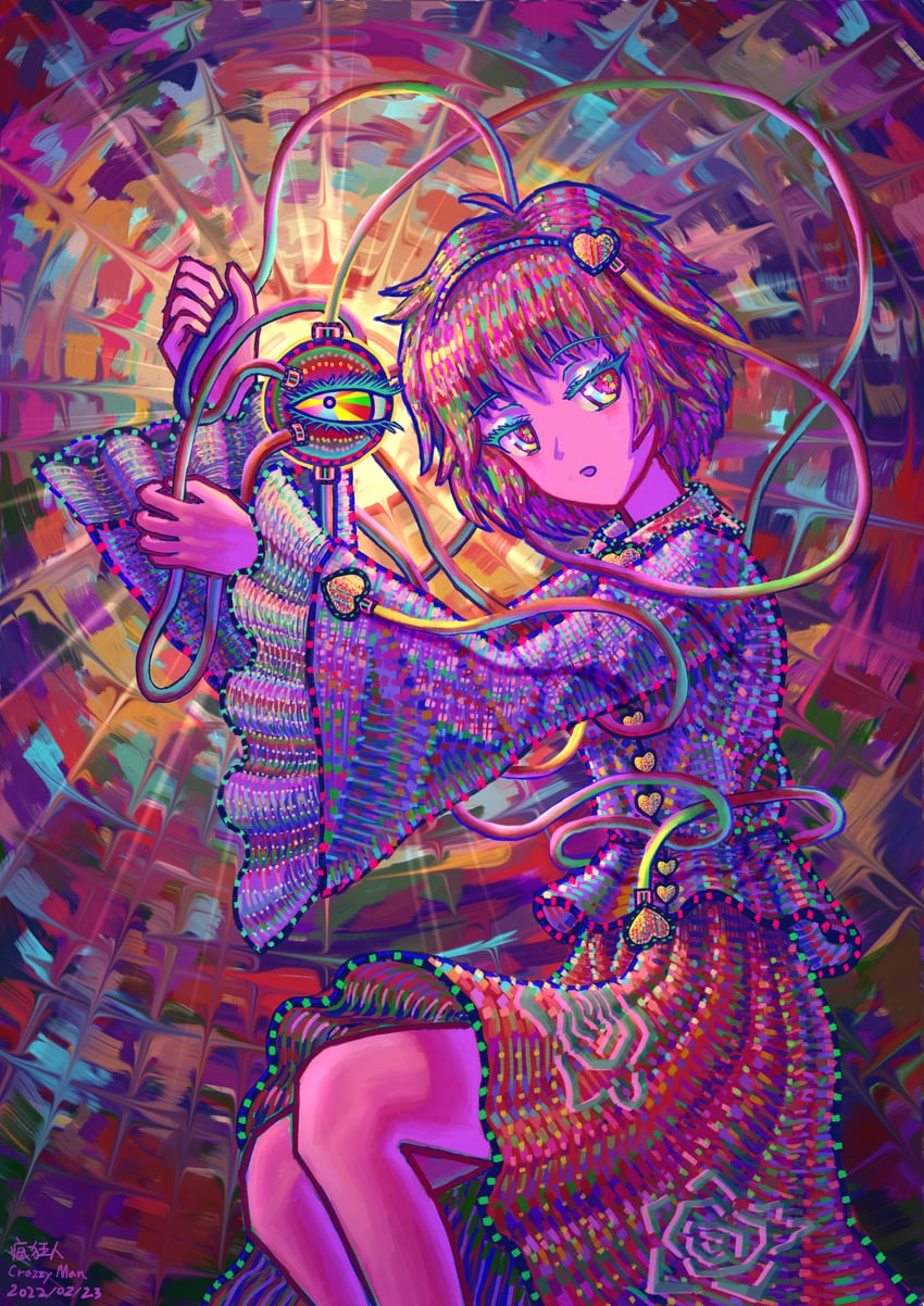 komeiji satori (touhou) drawn by crazy_man