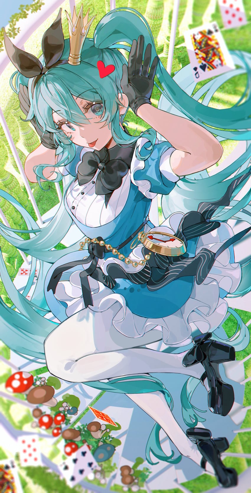 hatsune miku and alice (vocaloid and 1 more) drawn by z3zz4