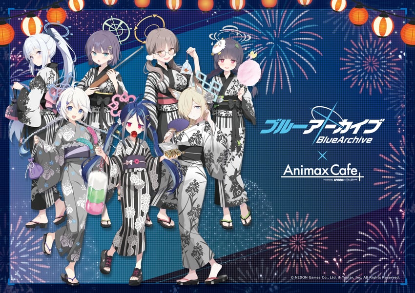 kanna, miyu, miyako, saki, fubuki, and 2 more (blue archive) drawn by ohara_tometa and sakura_koharu