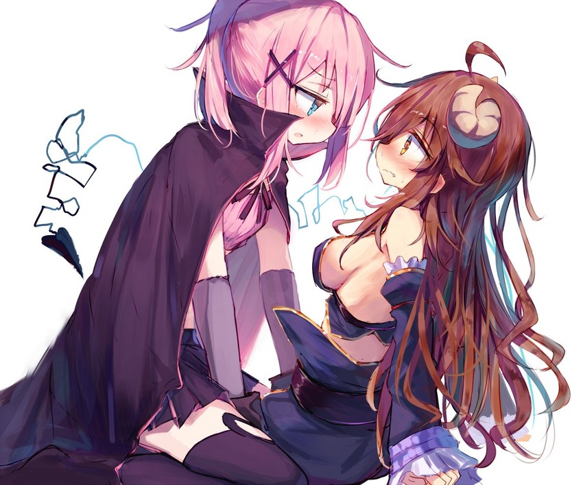 yoshida yuuko and chiyoda momo (machikado mazoku) drawn by beize_(garbage)