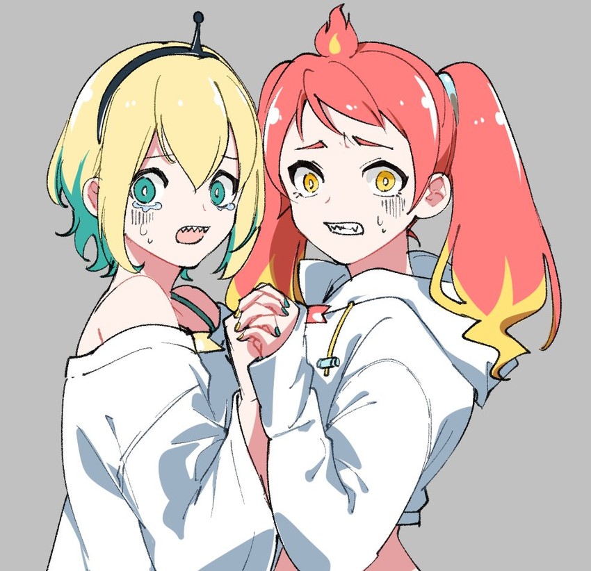 amano pikamee and hikasa tomoshika (voms) drawn by kiko_(kikobooom)