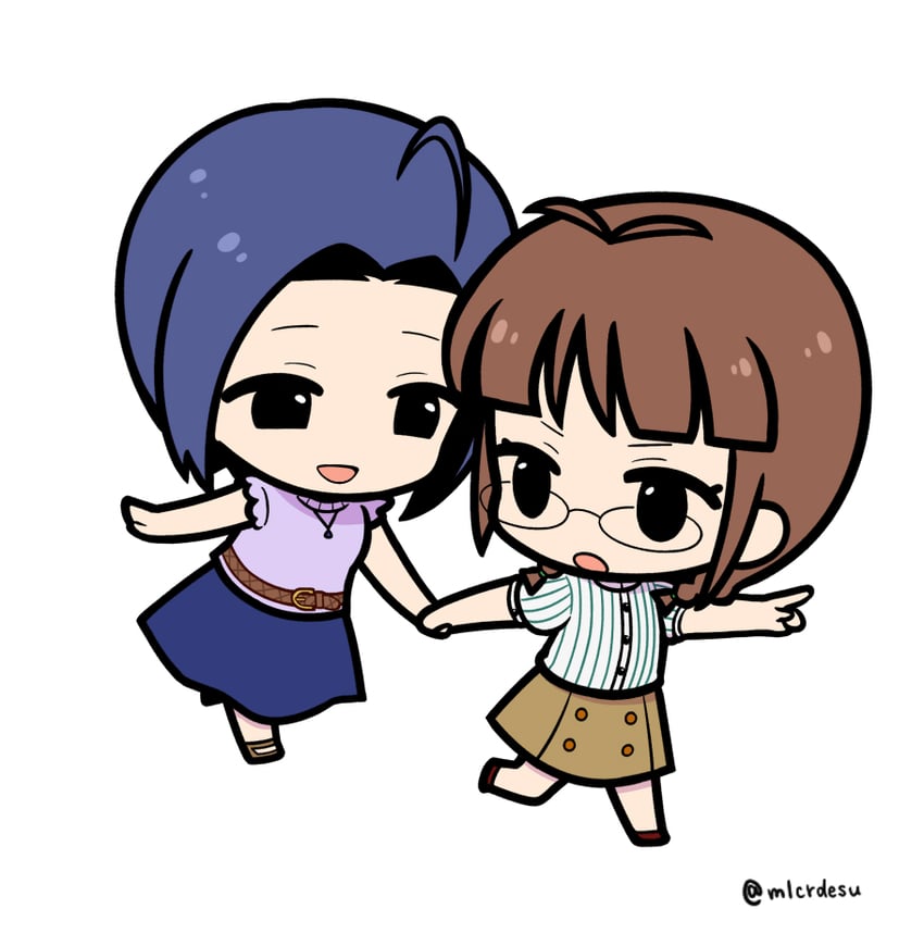 miura azusa and akizuki ritsuko (idolmaster and 2 more) drawn by merukyara
