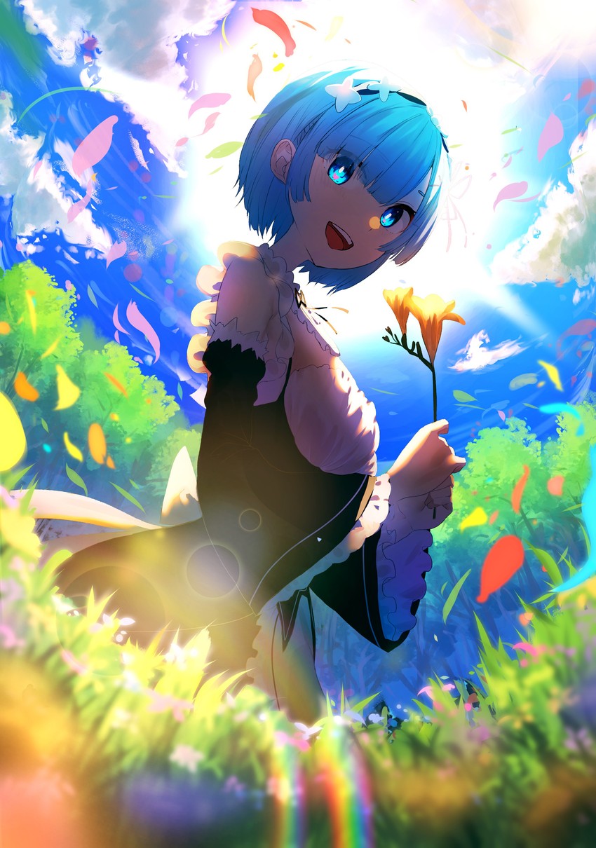 rem (re:zero kara hajimeru isekai seikatsu) drawn by 38_(sanjuuhachi)