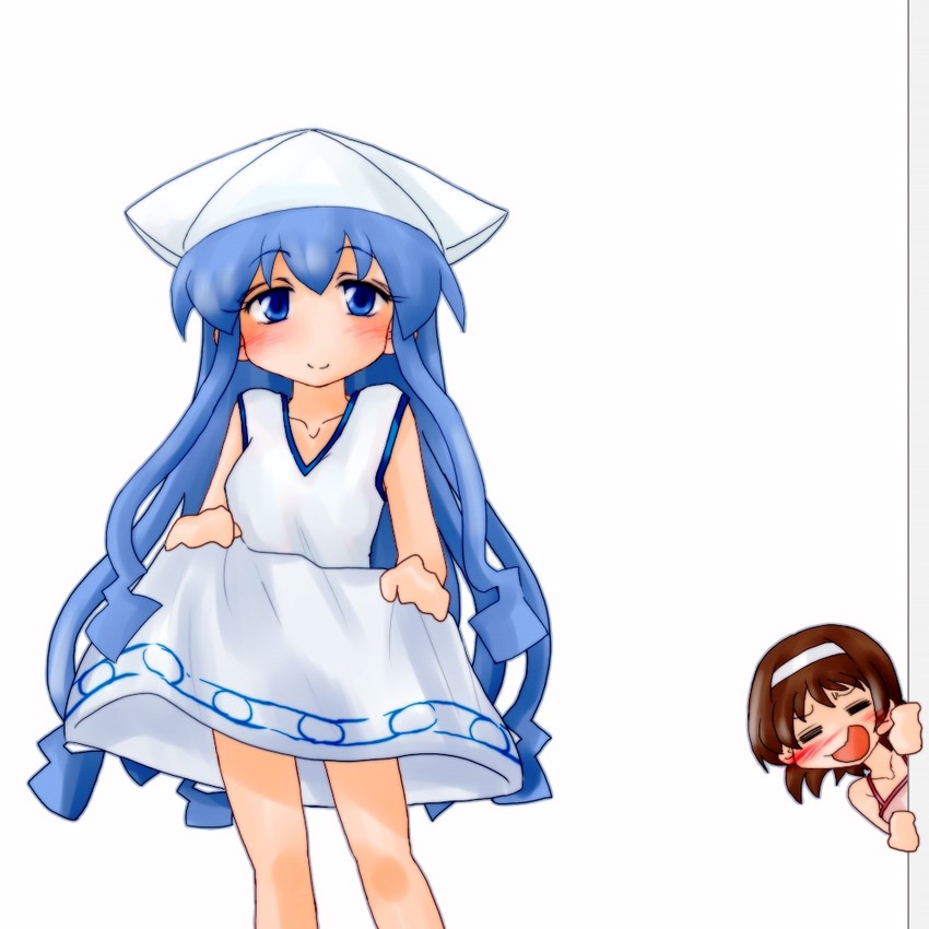 ikamusume and nagatsuki sanae (shinryaku! ikamusume) drawn by ma.ru