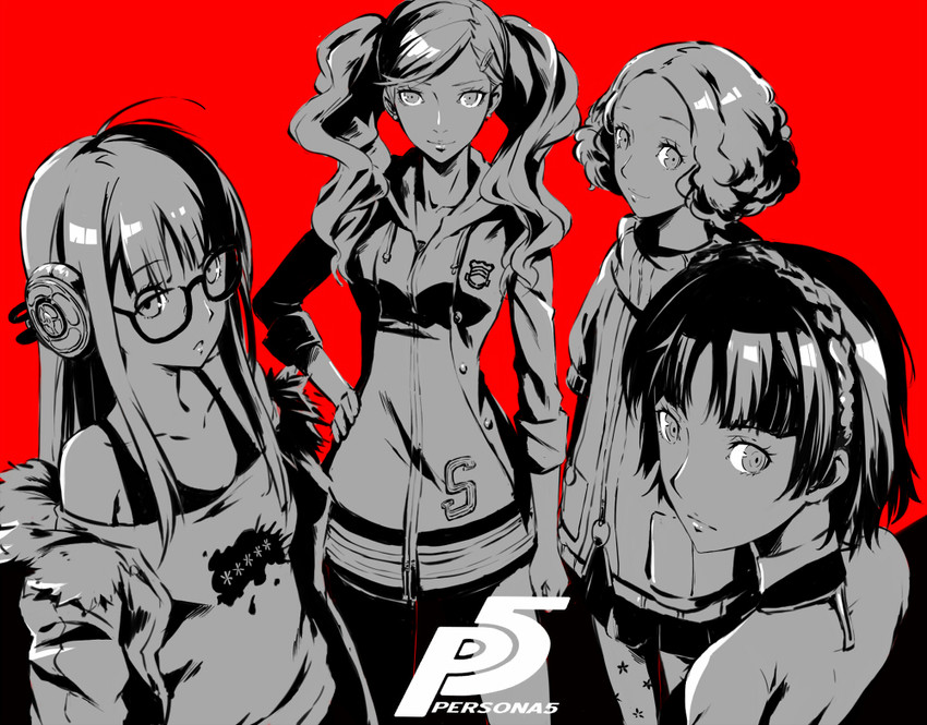 takamaki anne, sakura futaba, niijima makoto, and okumura haru (persona and 1 more) drawn by werkbau