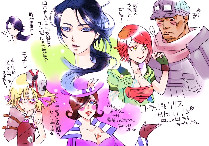 mad moxxi, lilith, maya, tiny tina, angel, and 1 more (borderlands and 1 more) drawn by kurocc