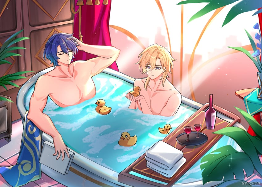 aventurine and dr. ratio (honkai and 1 more) drawn by bii_(biichon)