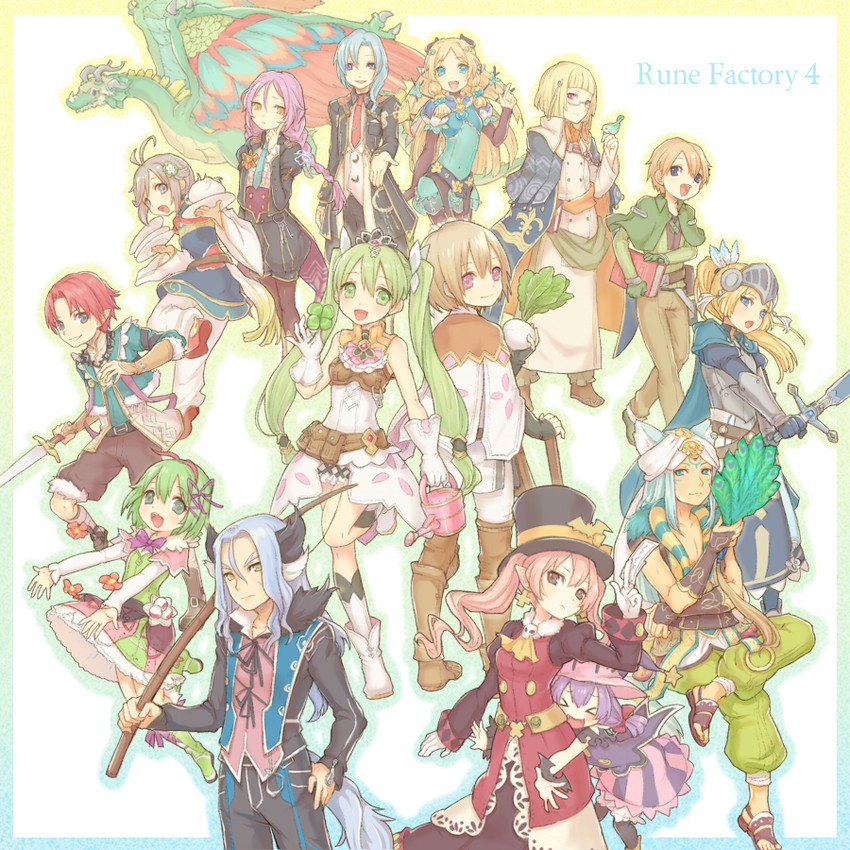 frey, dolce, kohaku, margaret, pico, and 11 more (rune factory and 1 more) drawn by 0kome0
