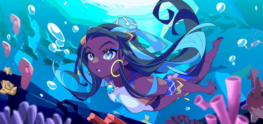 nessa, luvdisc, corsola, and remoraid (pokemon and 1 more) drawn by tlotro