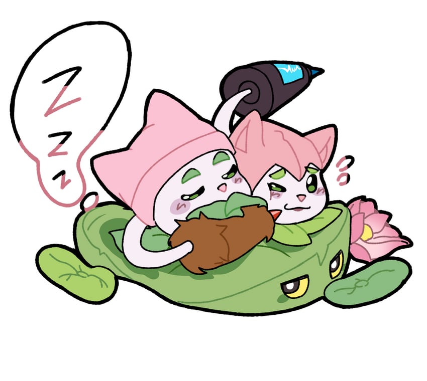 cattail and lily pad (plants vs. zombies and 1 more) drawn by shenmeshihou