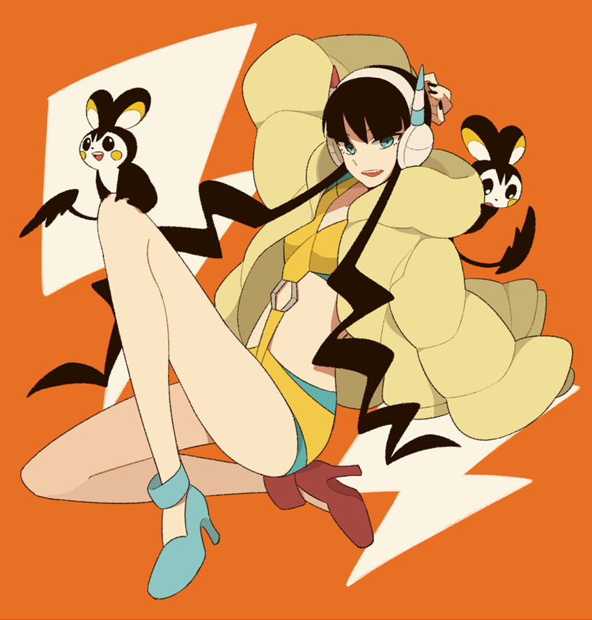 elesa and emolga (pokemon and 1 more) drawn by ayakasama