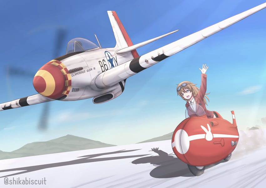 charlotte e. yeager and chuck yeager (world witches series and 2 more) drawn by shikabiscuit
