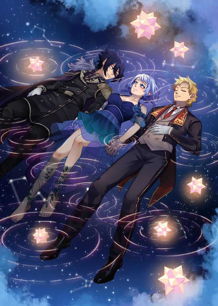 hado nejire, togata mirio, and amajiki tamaki (boku no hero academia) drawn by reishichi