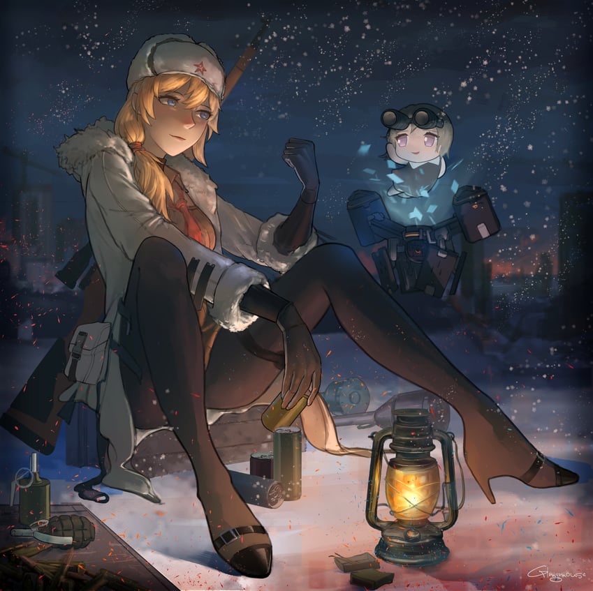 mosin-nagant and sniper fairy (girls' frontline) drawn by gblamgo