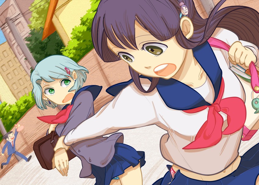 phoenix wright, maya fey, and franziska von karma (ace attorney) drawn by yoshio_(440)