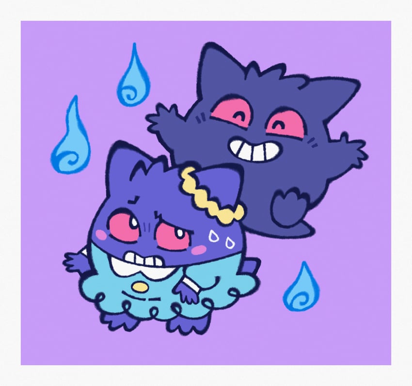 gengar and hilary (pokemon and 1 more) drawn by billspooks