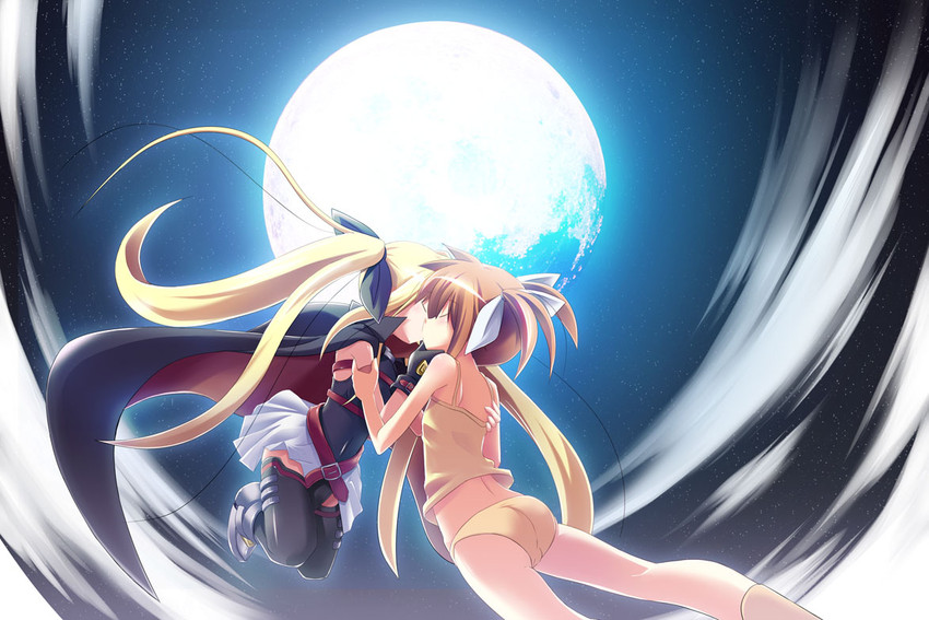 fate testarossa and takamachi nanoha (lyrical nanoha and 2 more) drawn by kazekawa_nagi