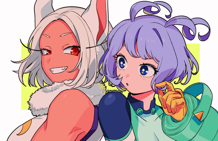mirko and hado nejire (boku no hero academia) drawn by mommorua