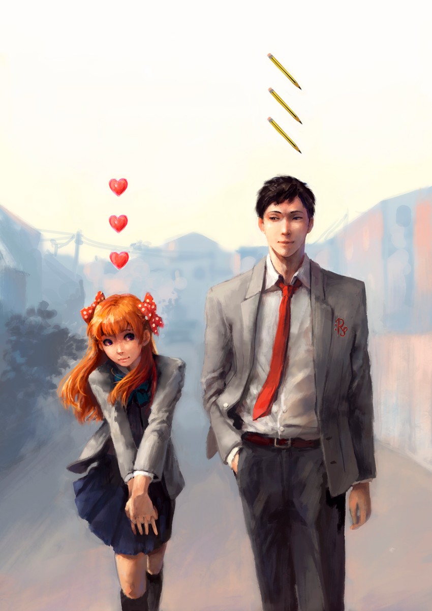 sakura chiyo and nozaki umetarou (gekkan shoujo nozaki-kun) drawn by lia_marin