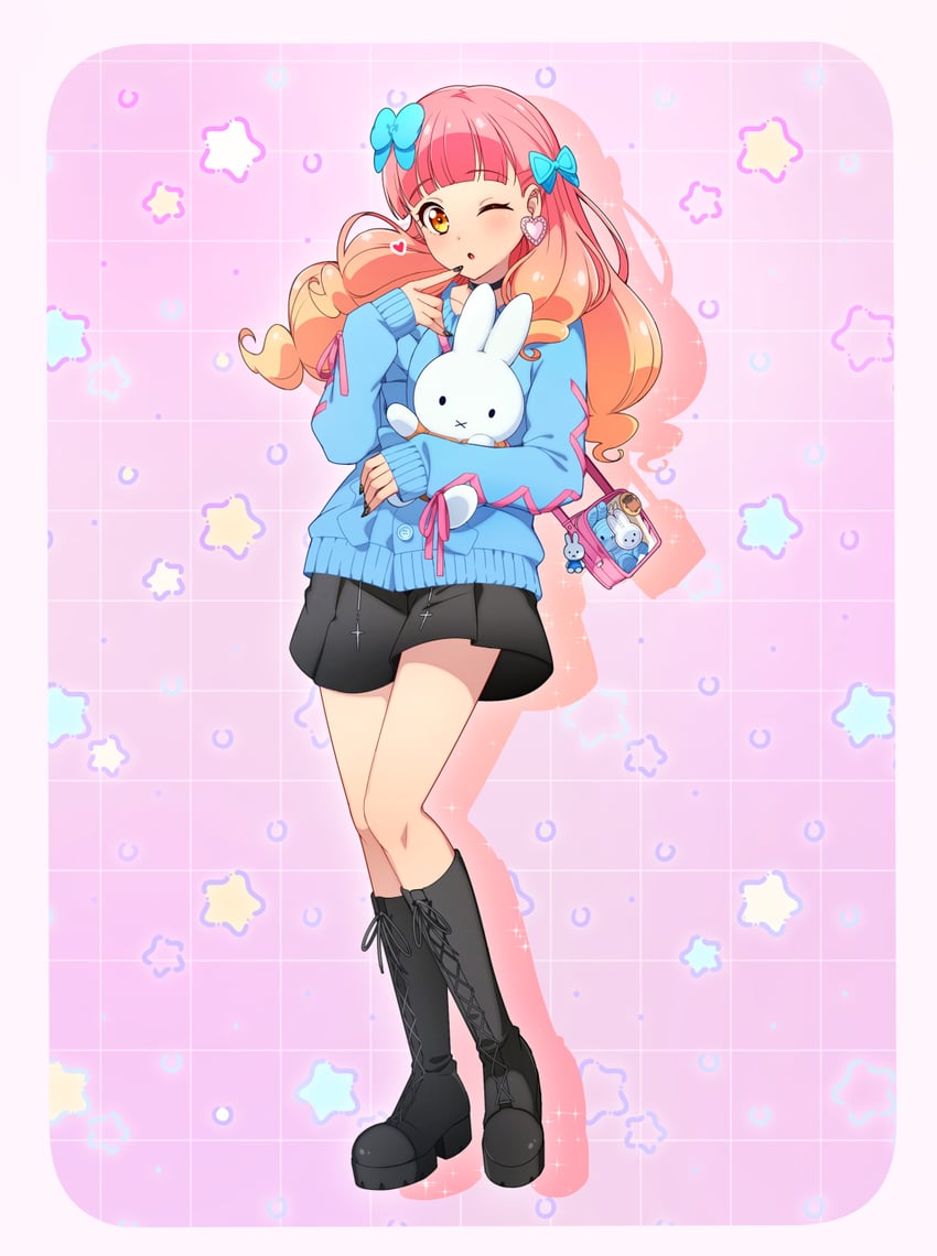 yuki aine and miffy (aikatsu! and 2 more) drawn by rumo