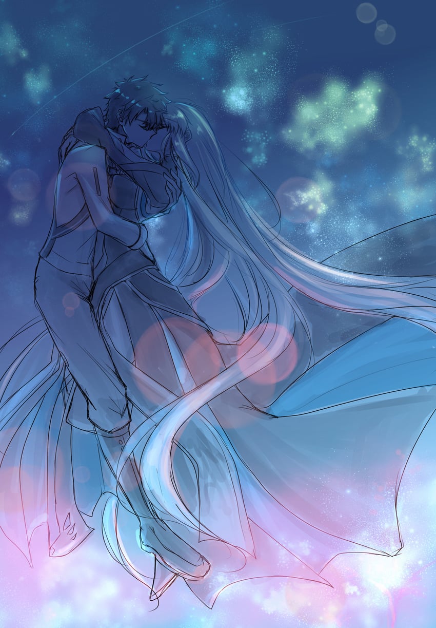 fujimaru ritsuka and morgan le fay (fate and 1 more) drawn by ringozuki