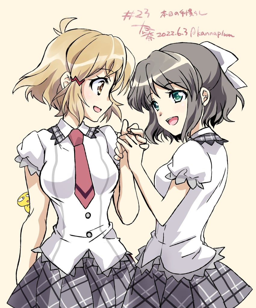 tachibana hibiki and kohinata miku (senki zesshou symphogear) drawn by kanna_(plum)