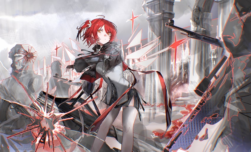 exusiai and exusiai the new covenant (arknights) drawn by milbi