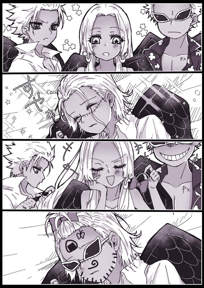 s-snake, s-hawk, s-crocodile, and s-flamingo (one piece) drawn by nana22_mm