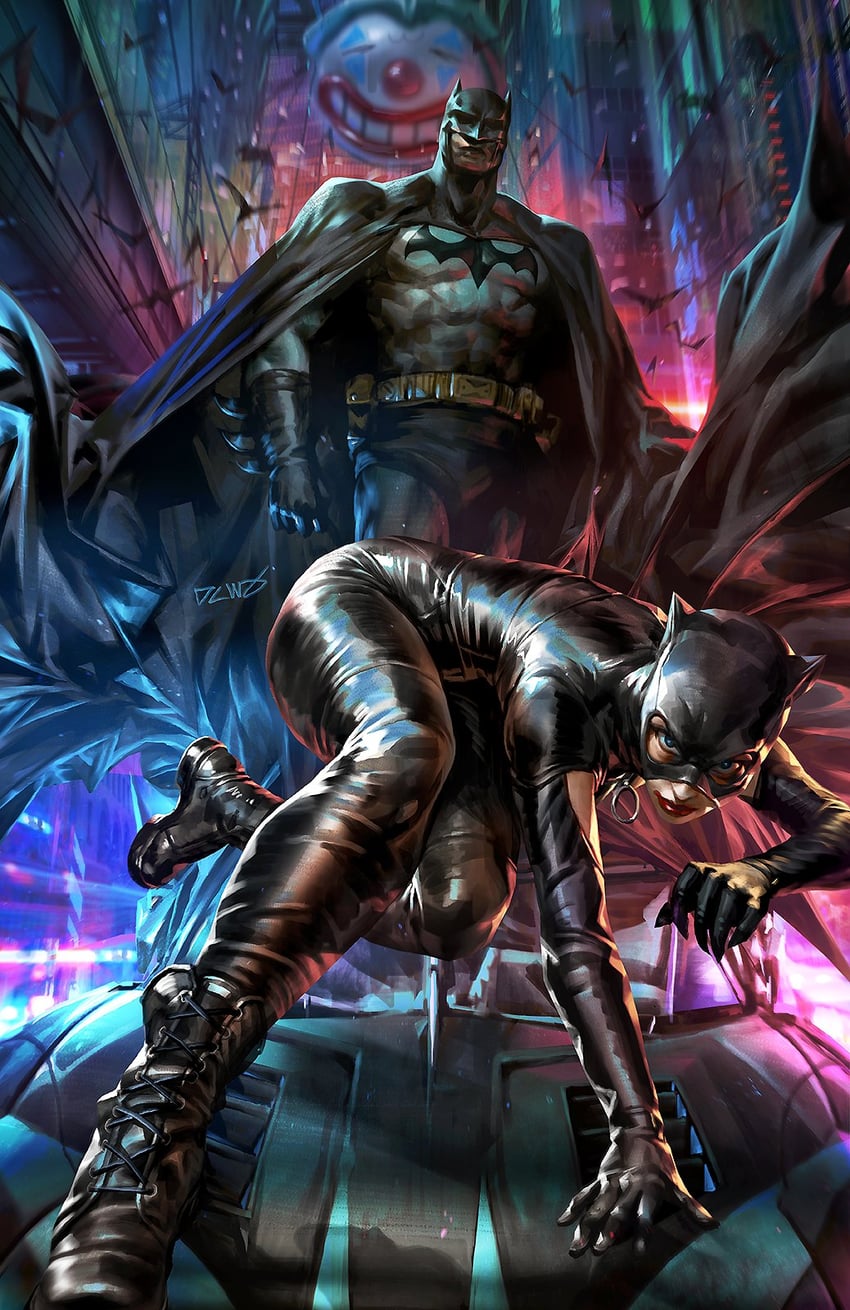batman, catwoman, and selina kyle (dc comics and 1 more) drawn by dcwj