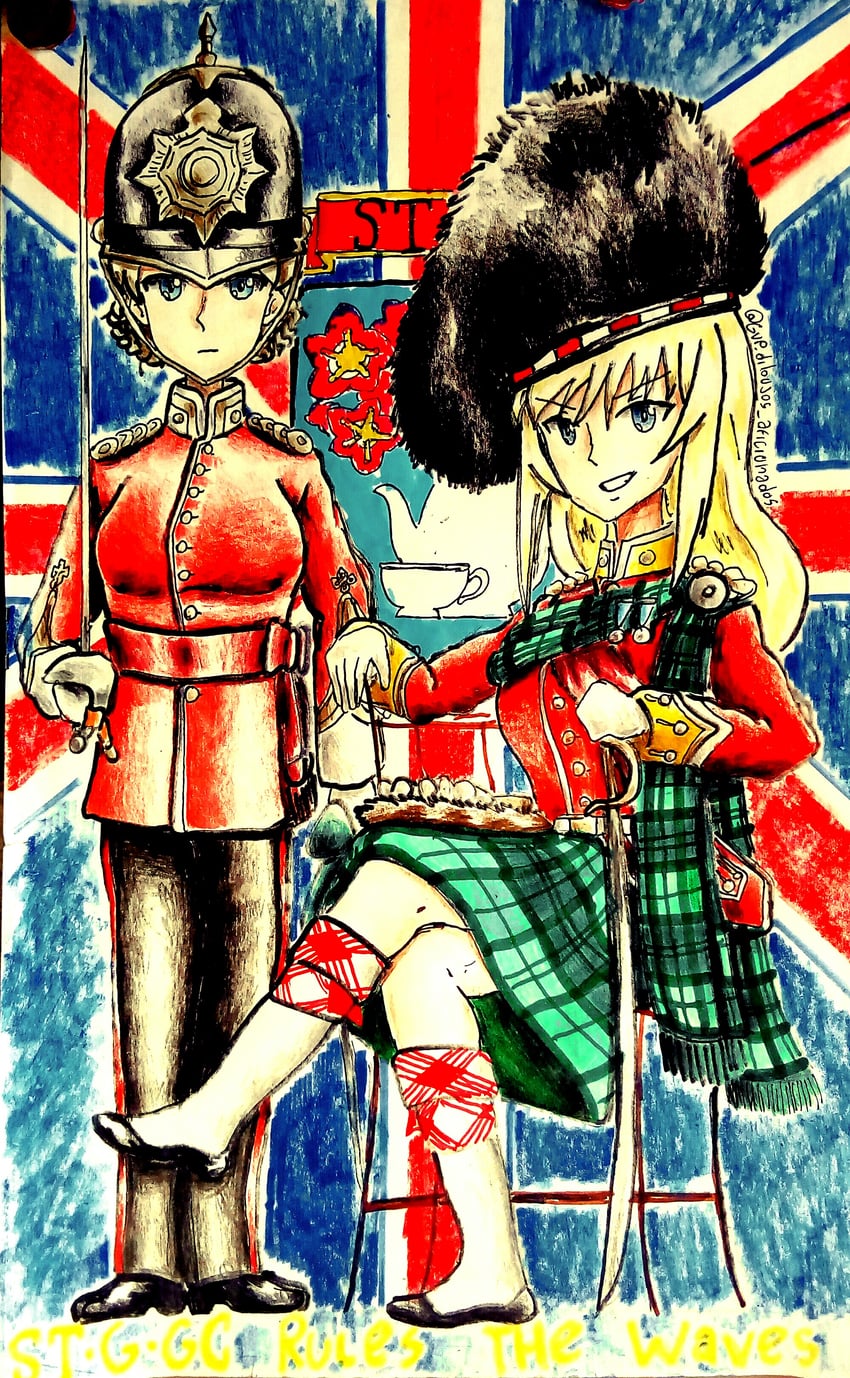darjeeling and earl grey (girls und panzer) drawn by shaman_garupan