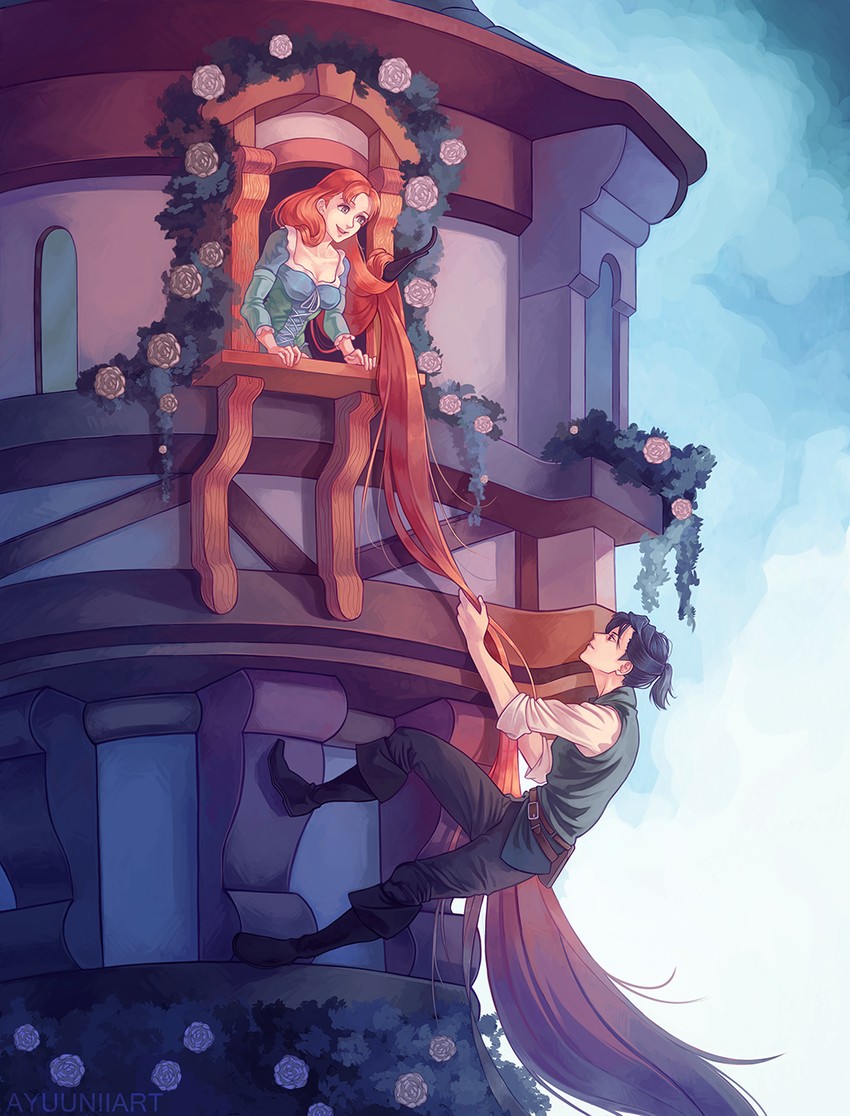 felix hugo fraldarius, annette fantine dominic, rapunzel, and flynn rider (fire emblem and 2 more) drawn by iubworks