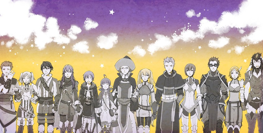 lucina, severa, male morgan, nah, noire, and 8 more (fire emblem and 1 more) drawn by osanai_satoru