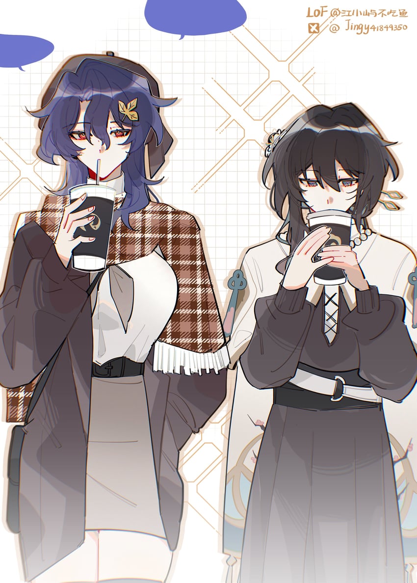 dr. ratio and ruan mei (honkai and 1 more) drawn by sanshuiyushan