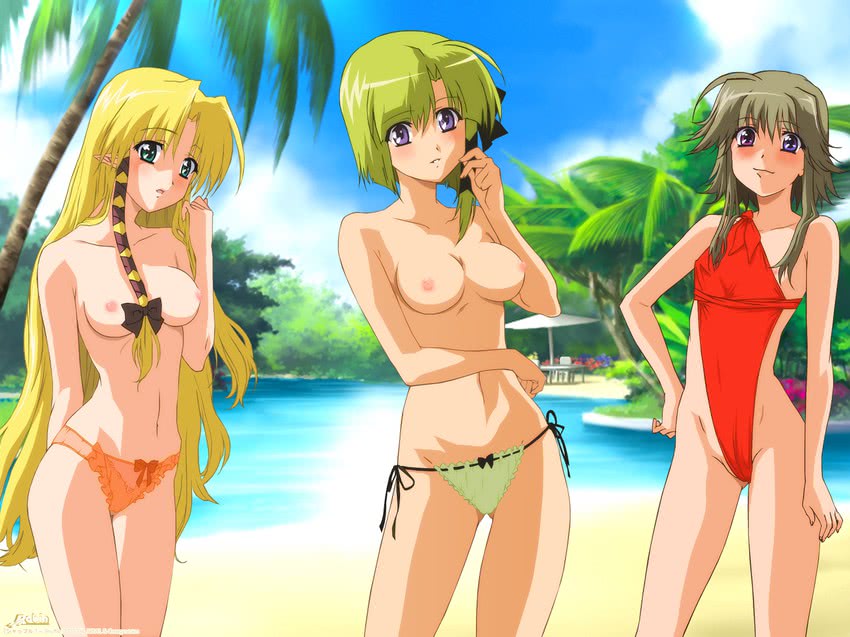 shigure asa, kareha, and mayumi thyme (shuffle!) drawn by hosoda_naoto and kojima_chika