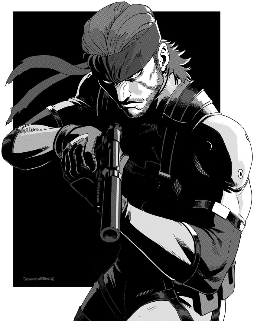 solid snake (metal gear and 1 more) drawn by decomposedtaco